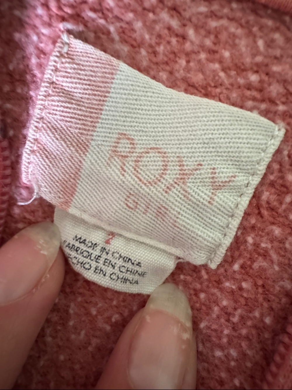 Roxy Girls Coral Pink Hooded Zip Sweatshirt with Floral Heart Graphics - Picture 3 of 6
